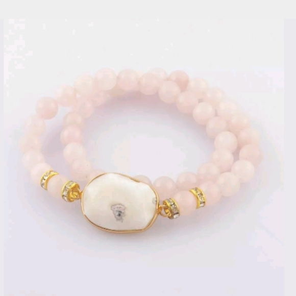 Jewelry - "Cherry Blossom" Solar Quartz wrap bracelet